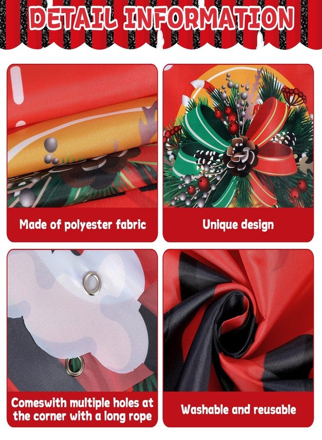 Oitnlaughter Christmas Train Door Cover Train Theme Birthday Party Decoration Polyester Xmas Hanging Banner Railroad Track Aisle Runner for Christmas Holiday Classroom Home Party Supplies Wall Backdrop Photo Prop - Image 3